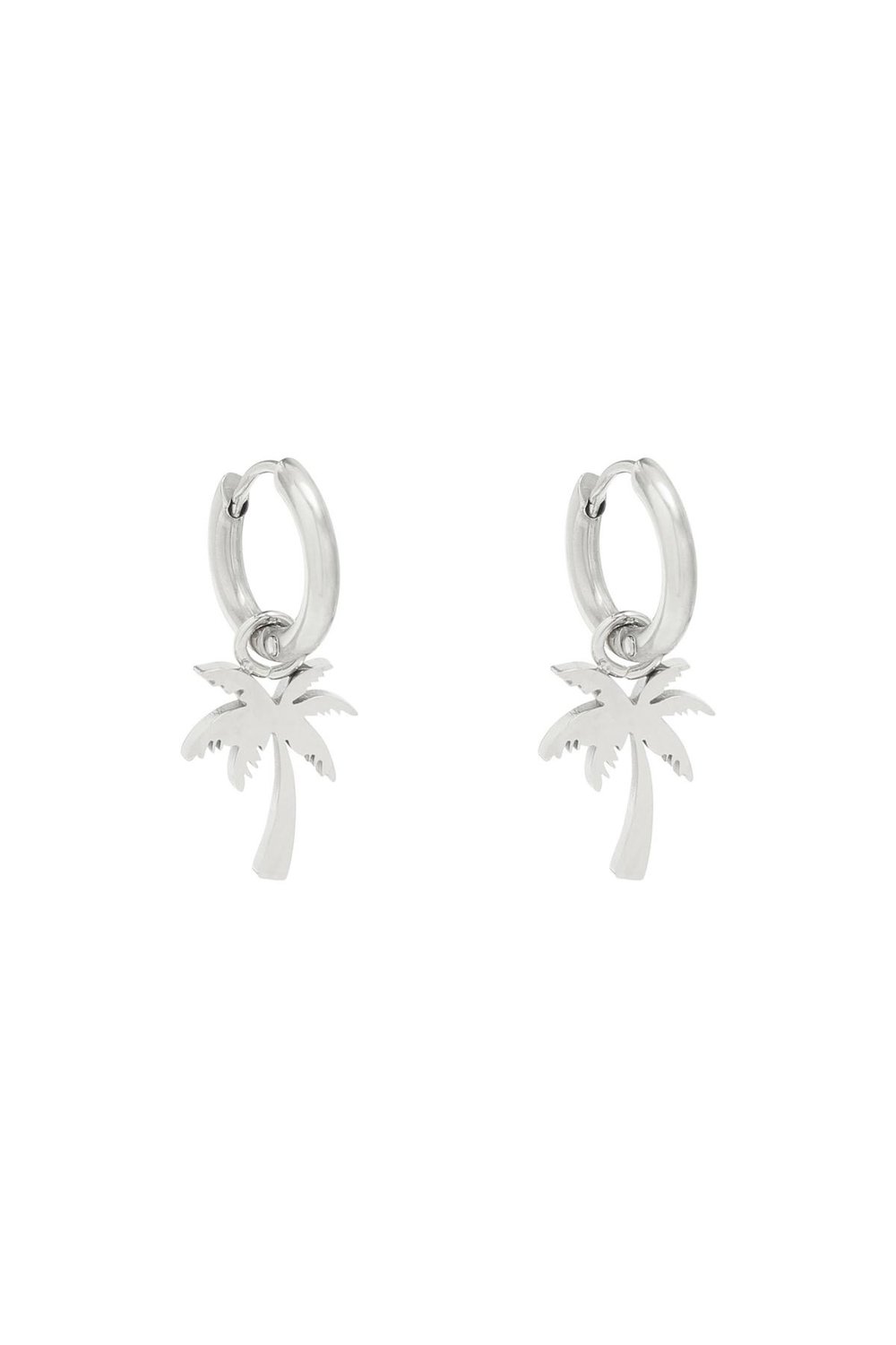 Earrings Summer Palm Gold Color Stainless Steel